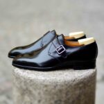 The single monk Clarence in black leather calf