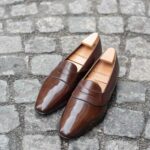 The Darcy penny loafer in mid brown leather calf