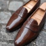 The Darcy penny loafer in mid brown leather calf