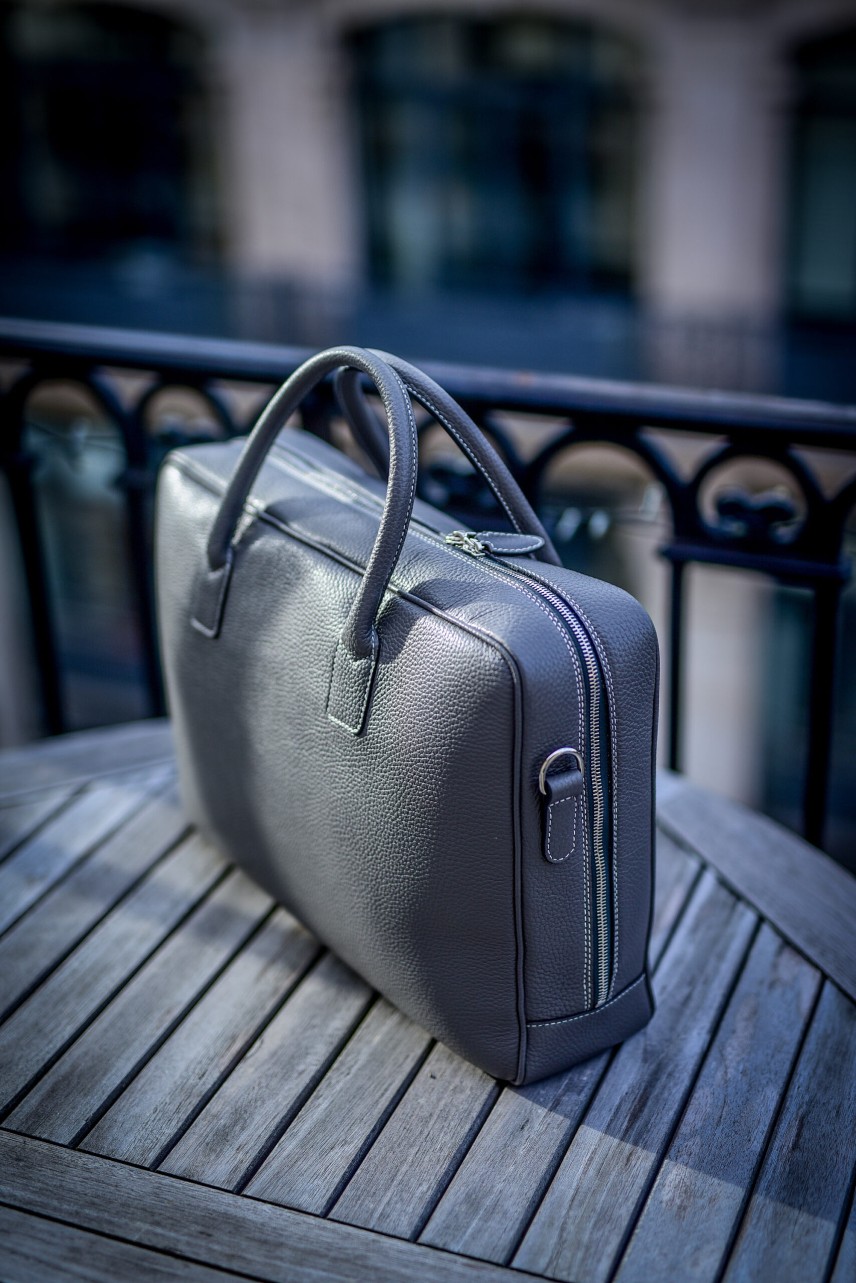 Borromee bag in grey taurillon - The city bags bags - Aubercy